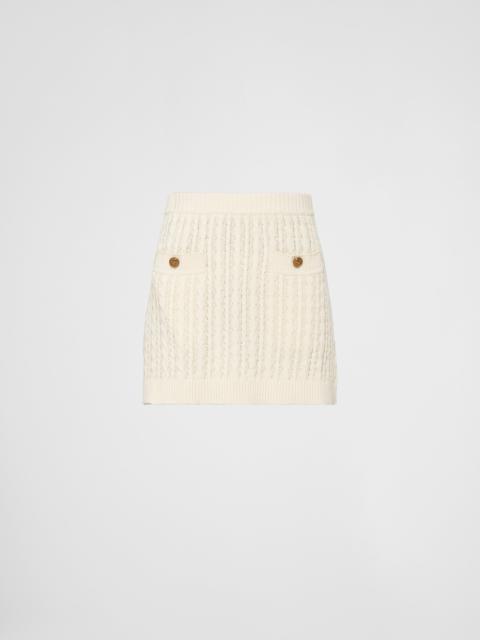 Prada Cable-knit cotton miniskirt