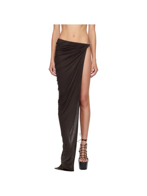 Rick Owens Lilies Brown Concordians Hydra Maxi Skirt