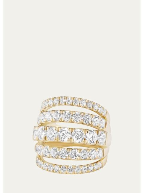 MELISSA KAYE Clara Five-Row Diamond Ring