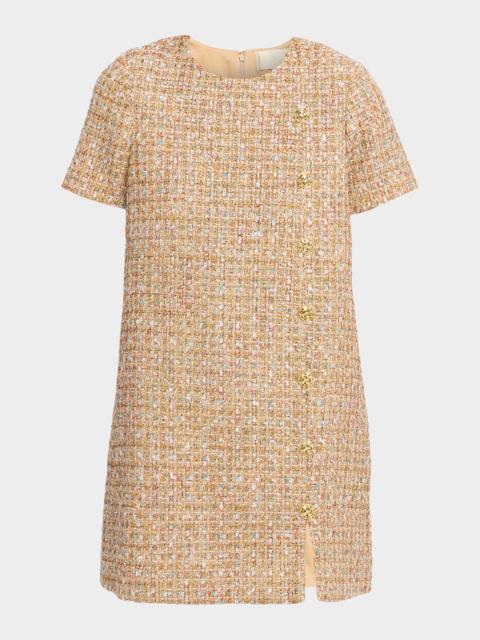 MESTIZA NEW YORK Isolde Metallic Tweed Mini Dress