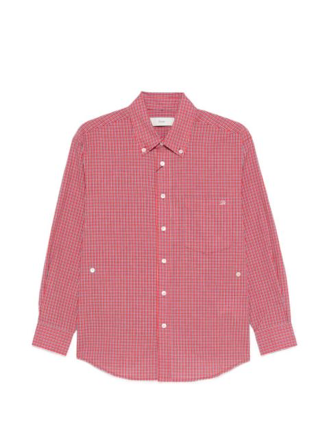 Dunst checked-pattern button-fastening shirt