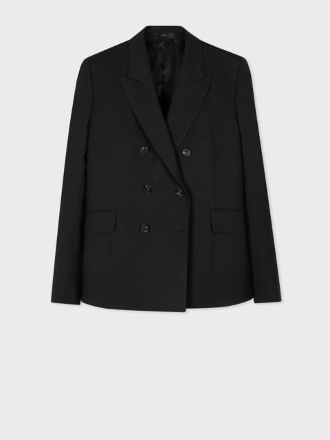 Women's A Suit To Travel In - Black Wool Double Breasted Blazer