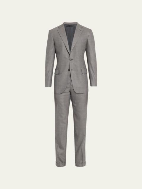 Brioni Men's Brun Super 150s Wool Plaid Suit