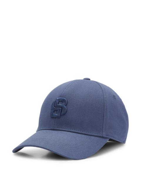 BOSS COTTON-TWILL CAP WITH EMBROIDERED DOUBLE B MONOGRAM