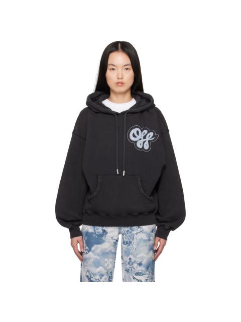 Off-White Black Handdraw Script Over Hoodie