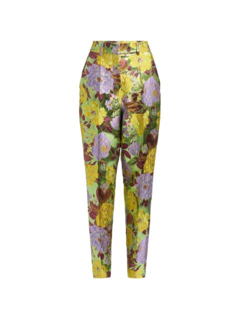 ELIE SAAB brocade floral-print trousers