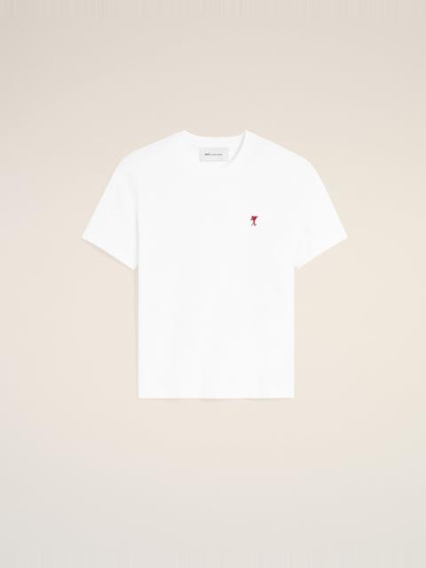 AMI Paris WHITE COTTON T-SHIRT WITH AMI DE COEUR ARROW