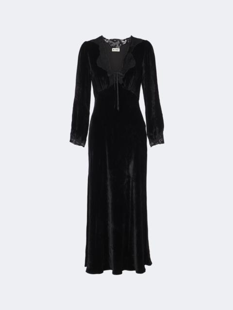 RIXO Larah lace-trimmed velvet midi dress