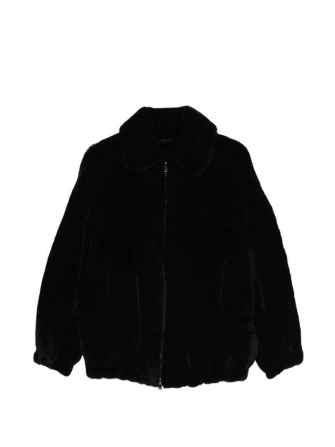 NOUR HAMMOUR Plush bomber jacket