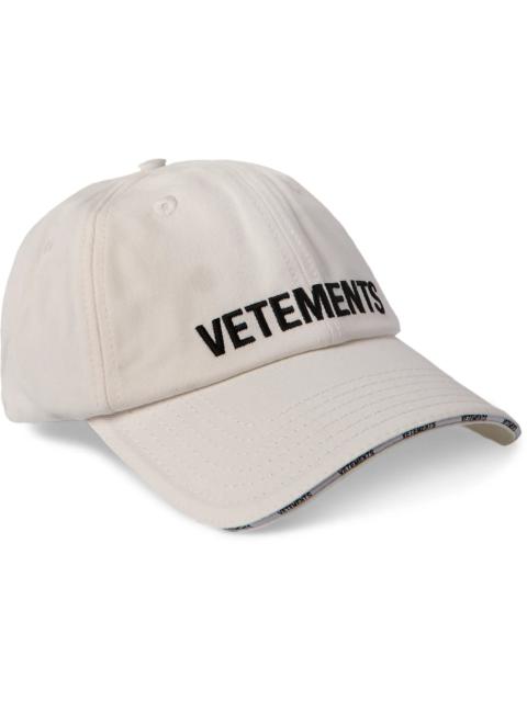 VETEMENTS Logo-Embroidered Cotton-Twill Baseball Cap