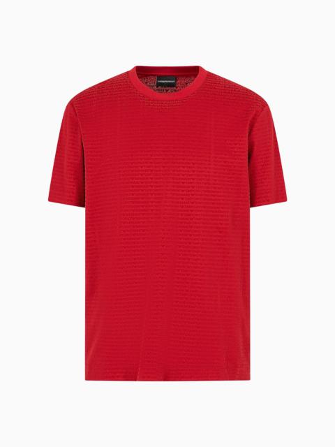 ASV Lyocell-blend jersey T-shirt with all-over flock logo lettering