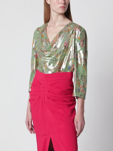 Valentino Green printed lurex shirt