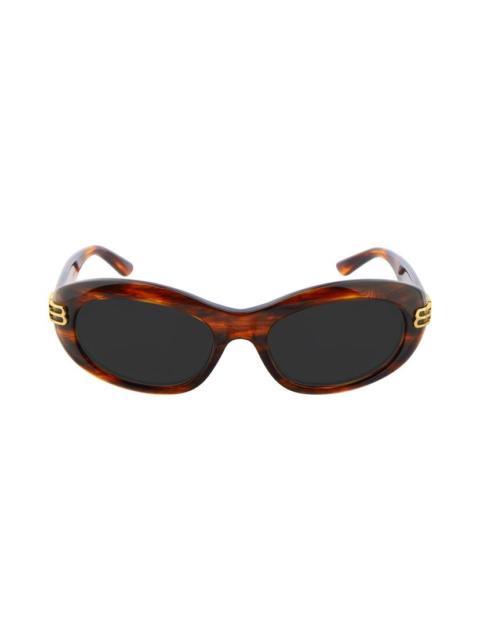 BALENCIAGA Casino Round Sunglasses in Brown Havana