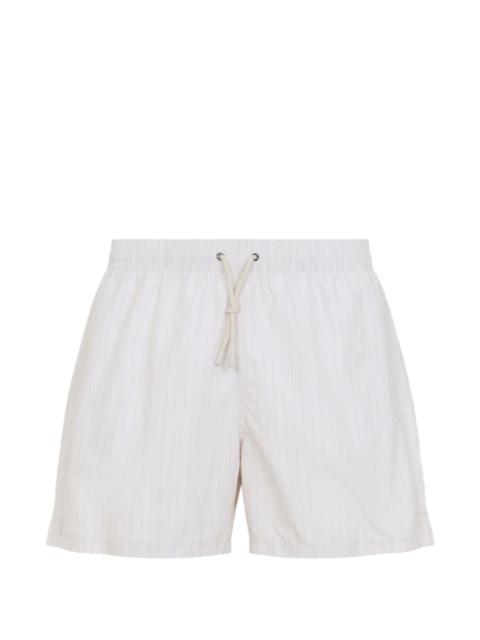 Canali patterned drawstring-waist swim shorts
