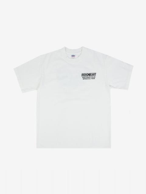 Iron Heart IHPT-2302-WHT 7.5oz Printed Loopwheel Crew Neck T-Shirt - White
