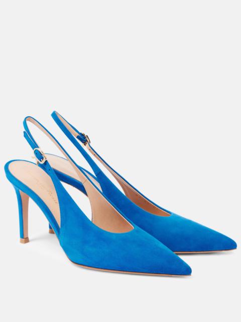Gianvito Rossi Robbie suede slingback pumps