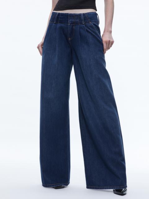 Alice + Olivia ANDERS LOW RISE PLEATED JEAN
