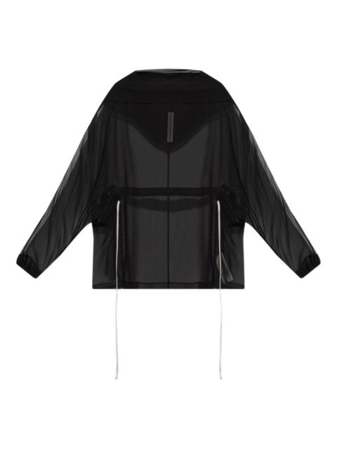 Rick Owens semi-sheer silk hoodie