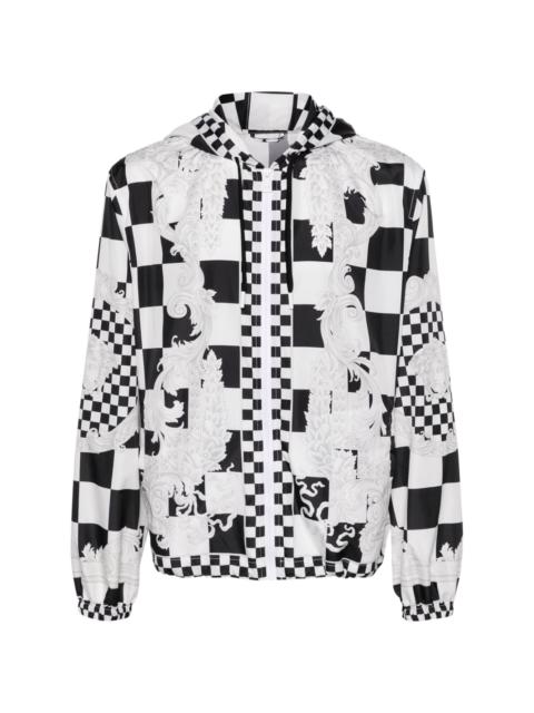 VERSACE Couture checkerboard hooded jacket
