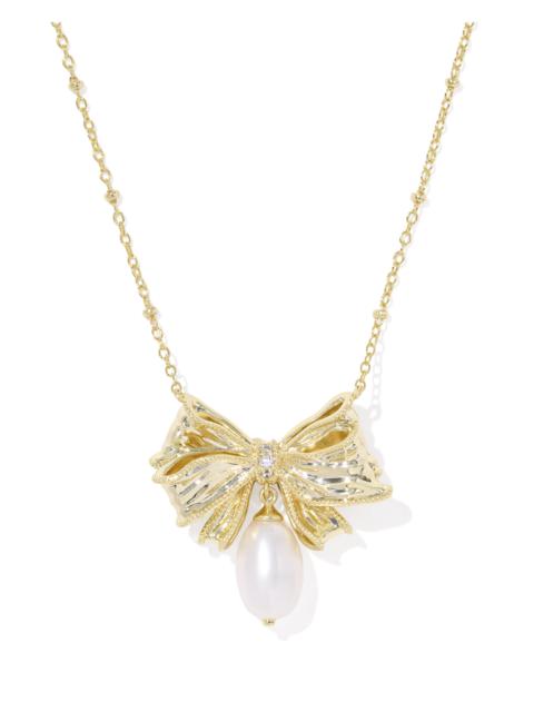 KENDRA SCOTT Kendra Scott x LoveShackFancy Pearl Bow Gold Necklace