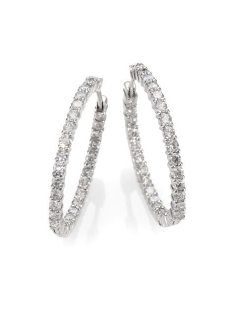 ROBERTO COIN Women's 18K White Gold & Diamond Hoop Earrings/1.2" - White Gold