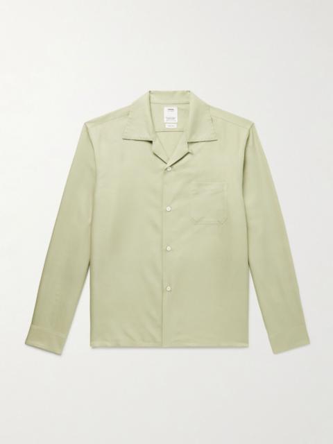 visvim Keesey Convertible-Collar Silk-Shantung Shirt Sage green