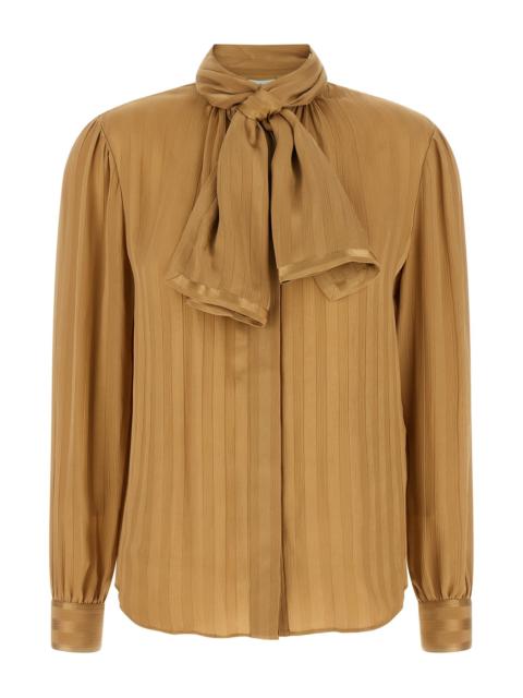 SAINT LAURENT Lavallière Neck Blouse