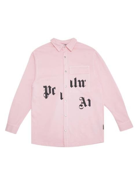 Palm Angels Broken Logo Button Down Shirt 'Pink/Black'