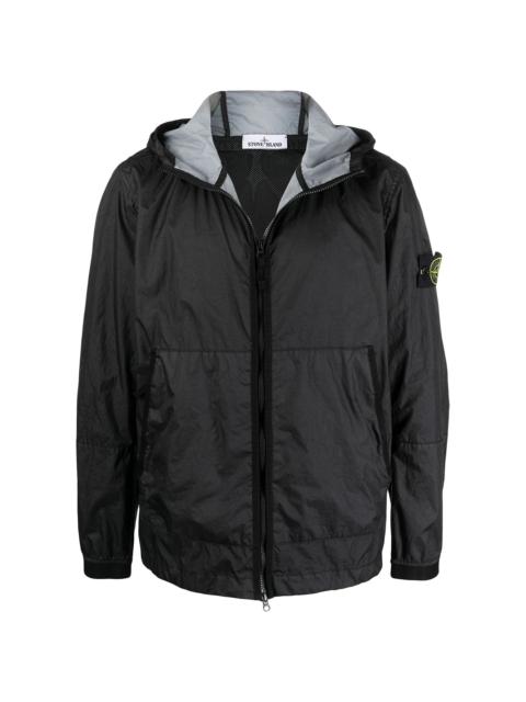 Stone Island logo-patch zip-up windbreaker