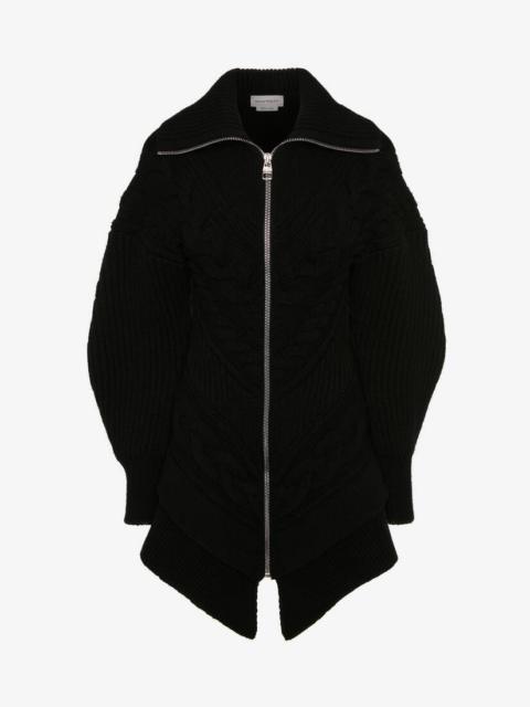 Alexander McQueen Women's Pieced And Patched Peplum Jacket in Black