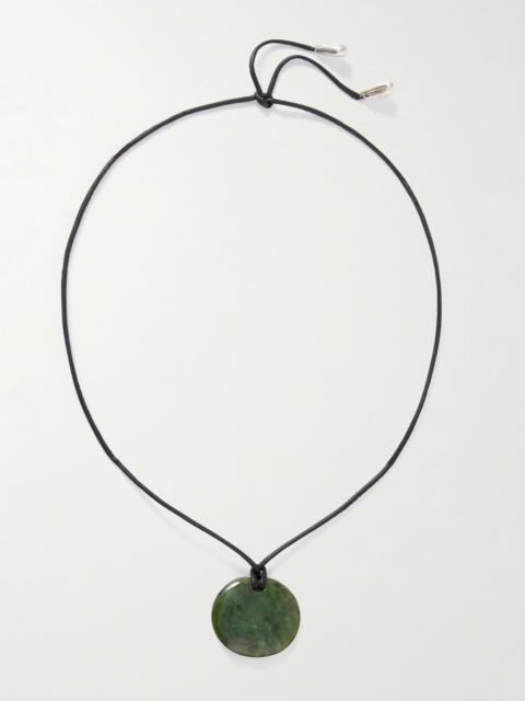 Sophie Buhai Small Full Moon cord, jade and silver necklace Jade