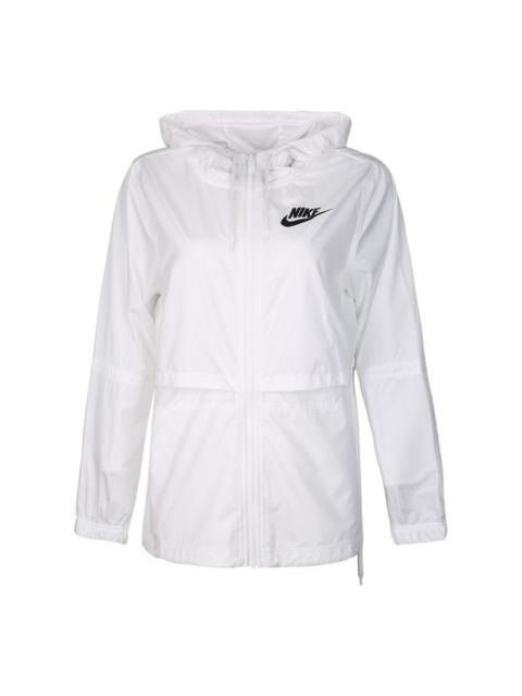 Nike (WMNS) Nike As W Nsw Jkt Wvn Sports Running Windproof Jacket Autumn White AJ2983-101