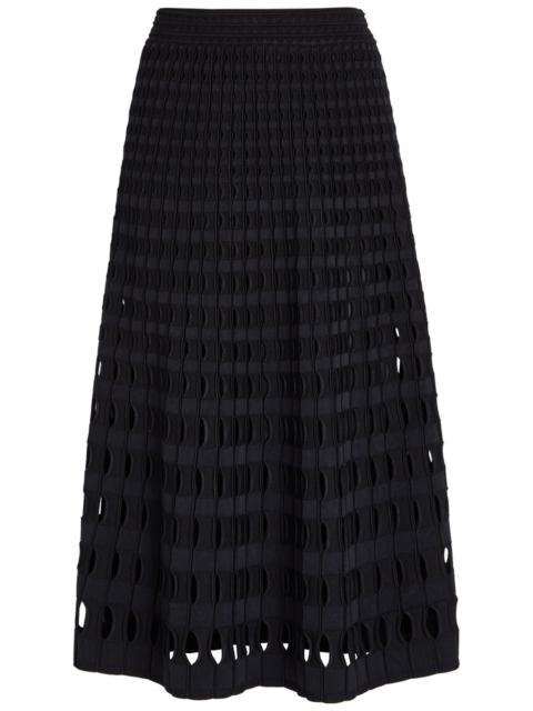 Simkhai Drue Textured Cut-out Knit Midi Skirt
