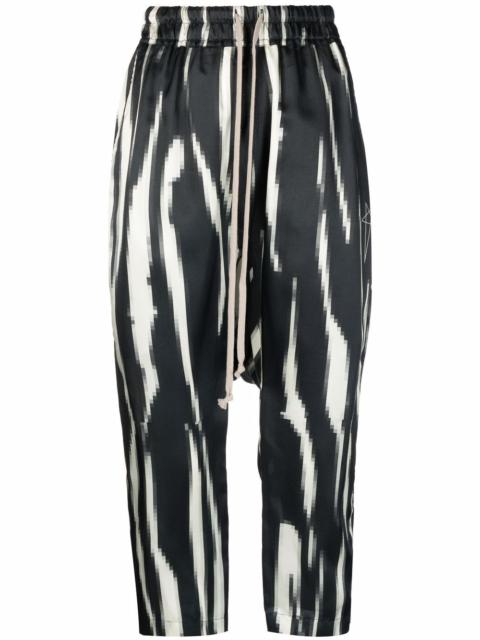 zebra-print dropped crotch trousers