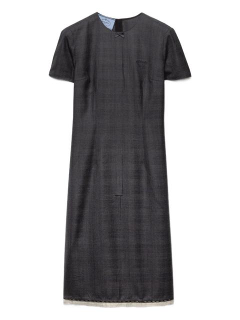 Prada checked midi dress
