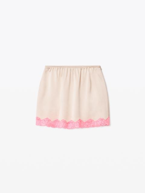 Alexander Wang FLUTED MINI SKIRT IN SILK CHARMEUSE