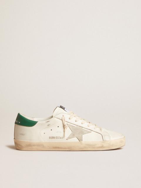 Men's Super-Star with ice-gray suede star and green leather heel tab