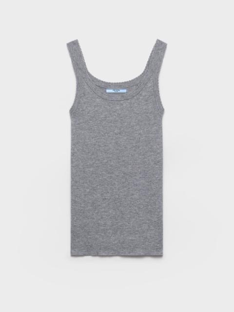 Prada Ribbed knit cashmere tank top