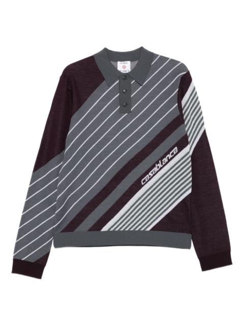 CASABLANCA diagonal-stripe polo shirt