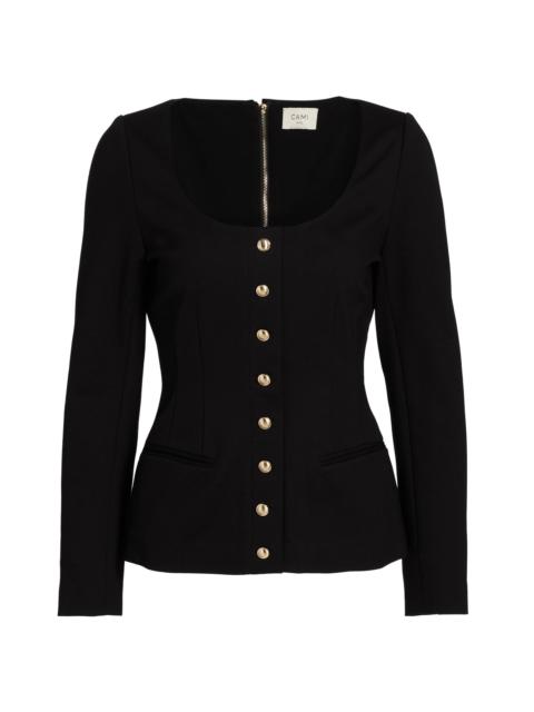 CAMI NYC Women's Yekaterina Scoopneck Blazer Top - Black