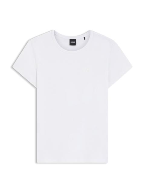 BOSS SLIM-FIT T-SHIRT IN A COTTON-SILK BLEND WITH AN EMBROIDERED LOGO
