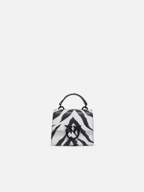 PINKO ZEBRA-PATTERNED MICRO LOVE BAG