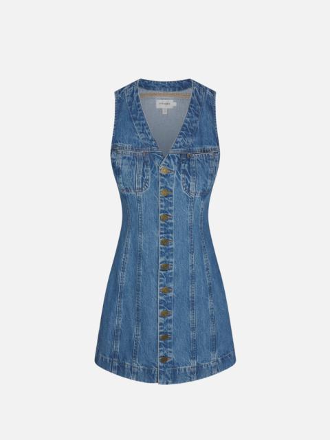 FRAME Sleeveless Trucker Pocket Dress in Delaware