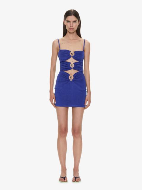 CHRISTOPHER ESBER Looped Back Pierced Orbit Mini Dress