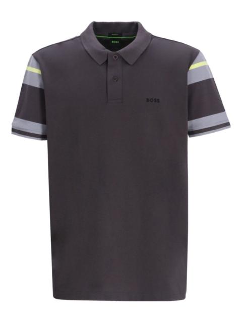 BOSS striped-detail polo shirt