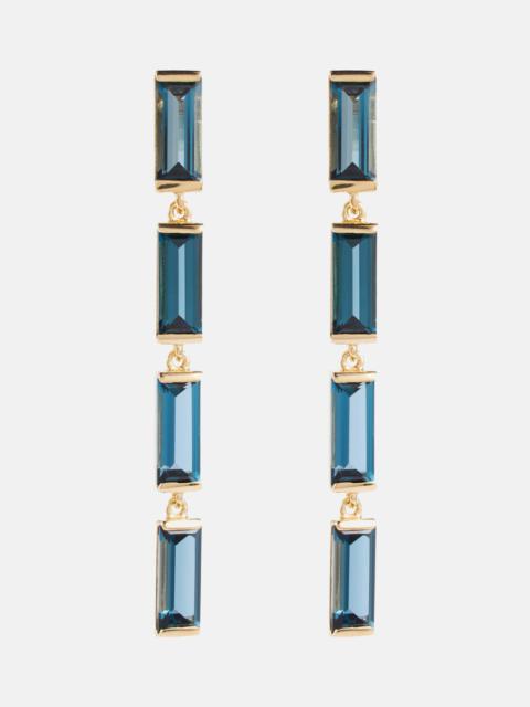 ALIITA Deco Maxi 9kt gold drop earrings with topaz