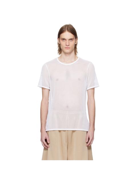 LACOSTE White Runway Mesh T-shirt
