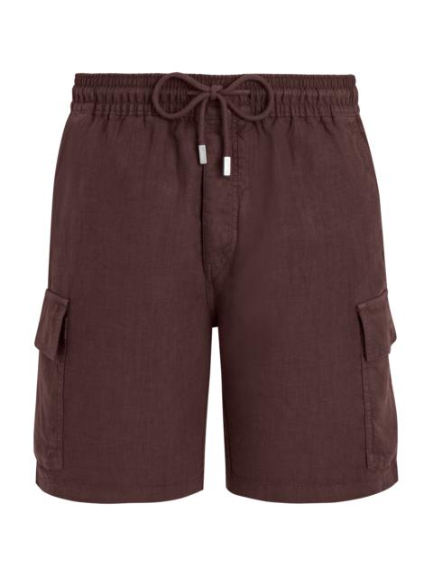 Vilebrequin Men Linen Bermuda Shorts Cargo Pockets