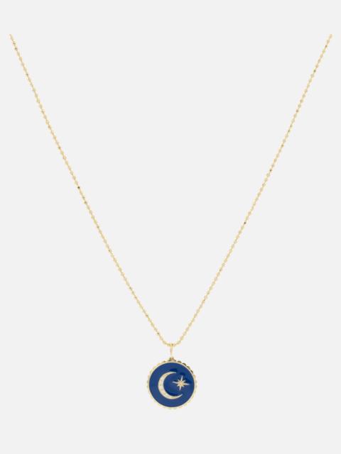 SYDNEY EVAN Celestial Medallion 14kt gold chain necklace with diamonds