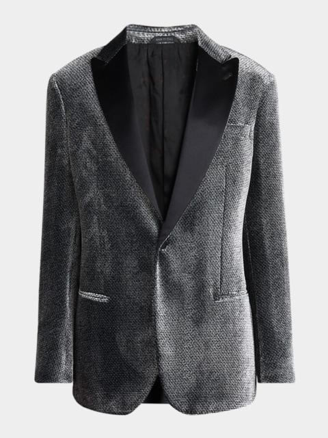 GIORGIO ARMANI Men's Velvet-Effect Peak Lapel Dinner Jacket